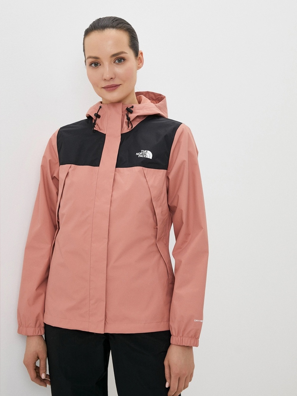 The North Face Coral Pink and Black Hooded Shell Jacket